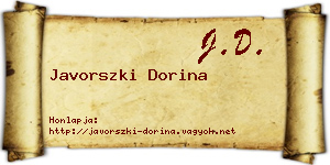 Javorszki Dorina névjegykártya